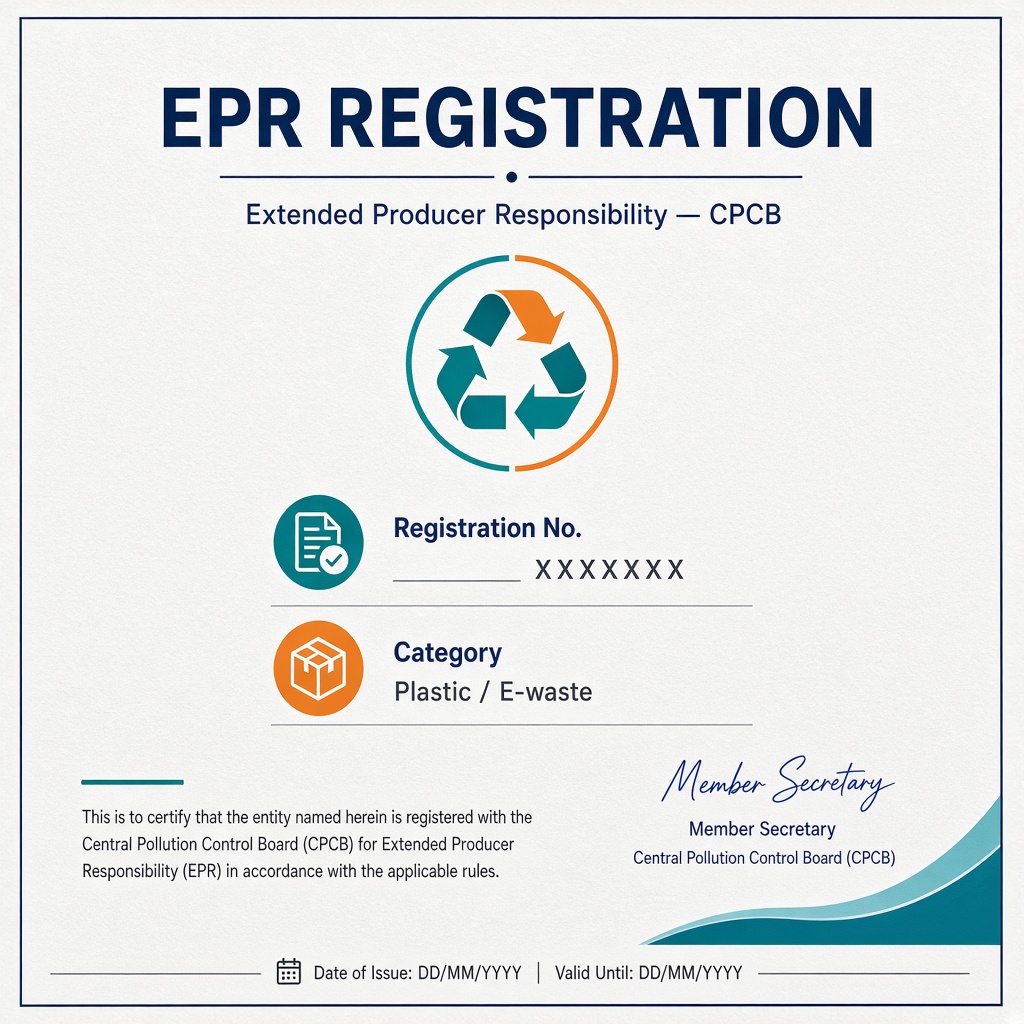 Illustrative EPR registration certificate layout