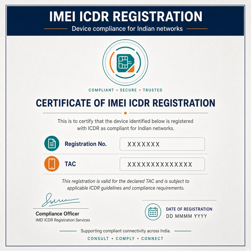 Illustrative IMEI ICDR registration layout