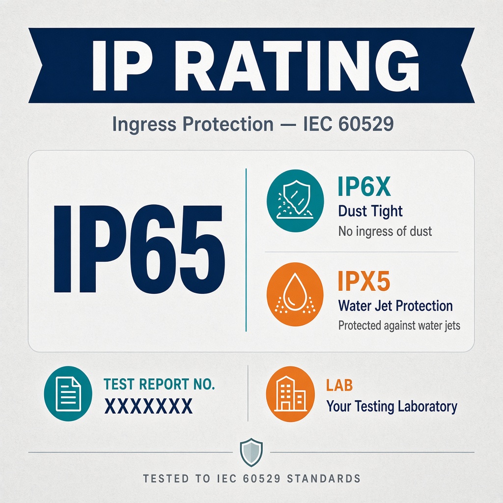 Illustrative IEC 60529 IP rating plate
